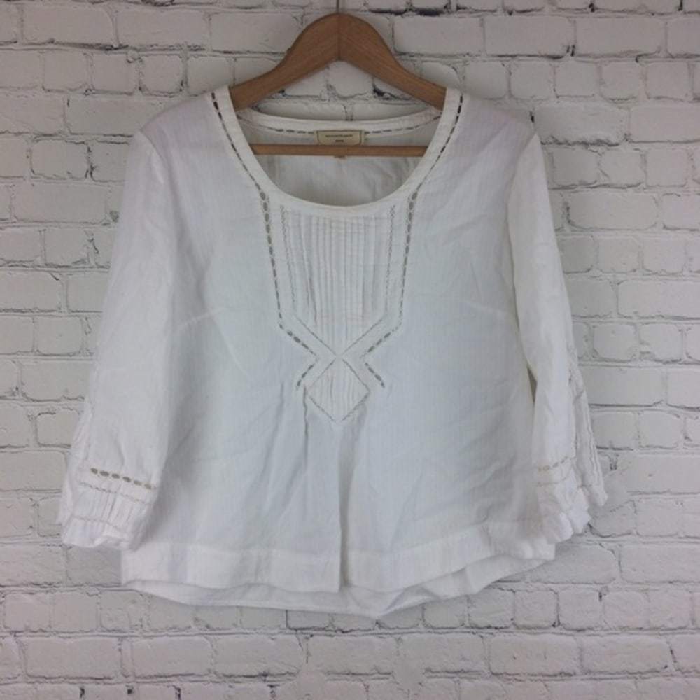 Anthropologie Moulinette Soeurs White Blouse